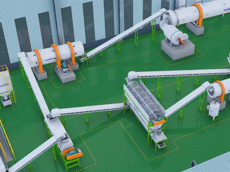 Rotary drum granulation production line