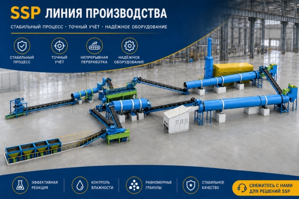 Сколько стоит линия производства суперфосфата SSP? — производственное оборудование